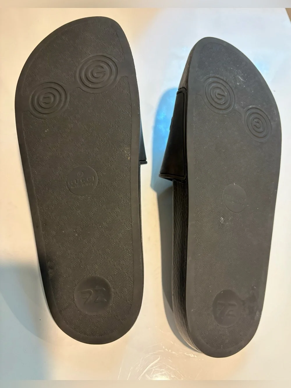 Gucci Black Logo Slide Sandals, Authentic